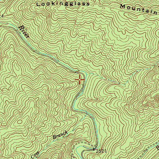 Topographic Map of Big Oak Cove Recreation Area, TN