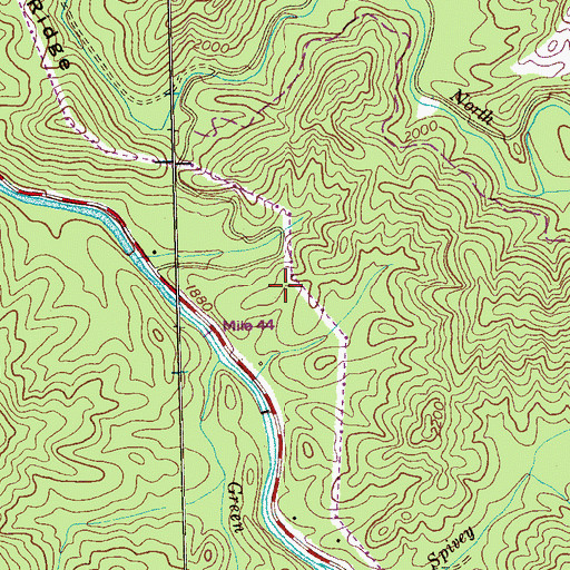 Topographic Map of Dam Creek Recreation Area, TN
