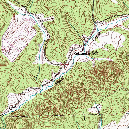 Topographic Map of Ebenezer, TN