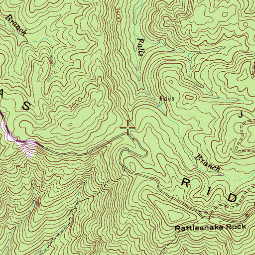 Topographic Map of Fall Branch Scenic Area, TN