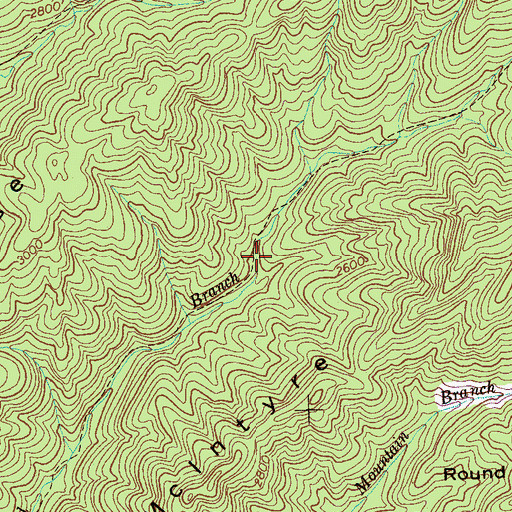 Topographic Map of Laurel Branch Trail, TN