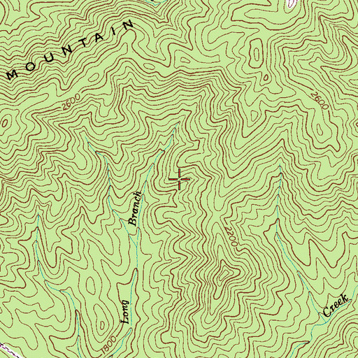 Topographic Map of Long Branch Trail, TN