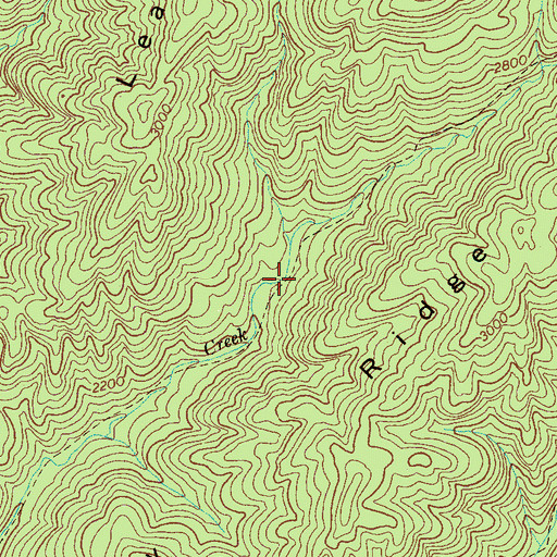 Topographic Map of McNabb Creek Trail, TN