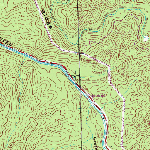 Topographic Map of North River Recreation Area, TN