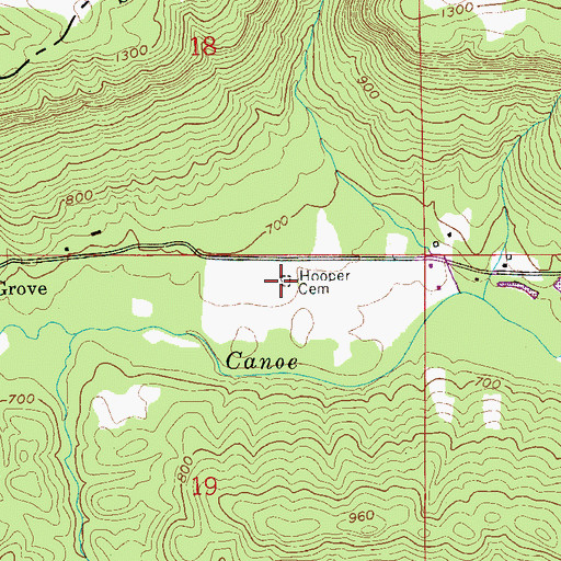 Topographic Map of Hooper Cemetery, AL