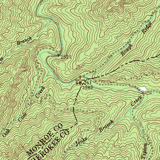 Topographic Map of State Line Recreation Area, TN