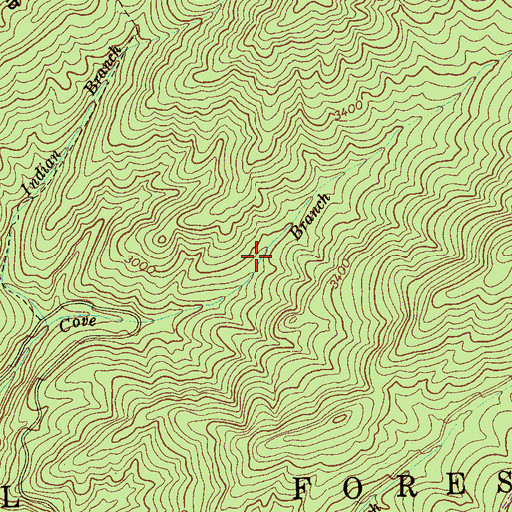 Topographic Map of Sugar Cove Trail, TN