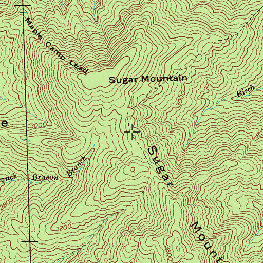 Topographic Map of Sugar Mountain Trail, TN