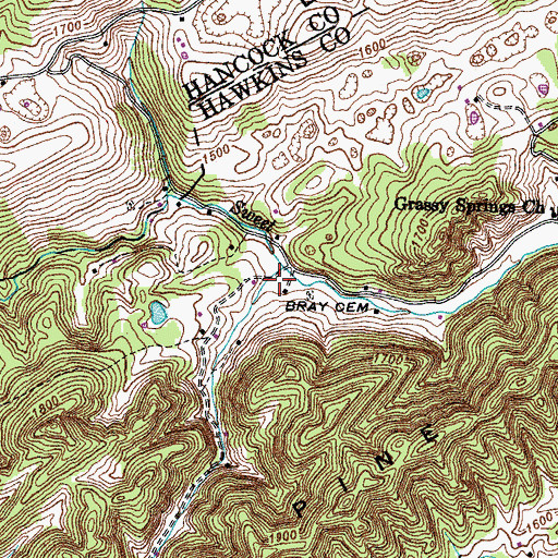 Topographic Map of Black Sheep Hollow, TN