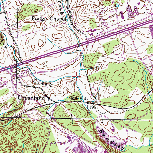 Topographic Map of Cross Valley, TN