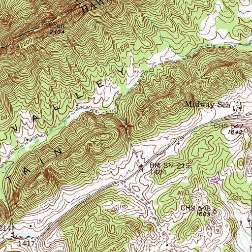 Topographic Map of Dry Gap, TN