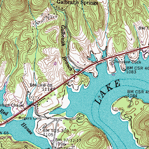 Topographic Map of Galbraith, TN