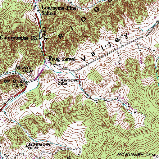 Topographic Map of Helton Hollow, TN