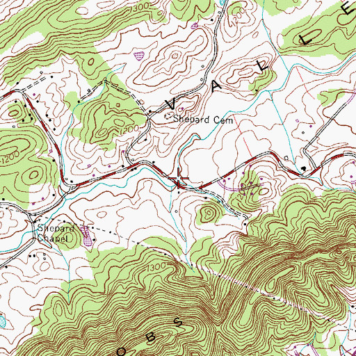 Topographic Map of Horton Hollow, TN