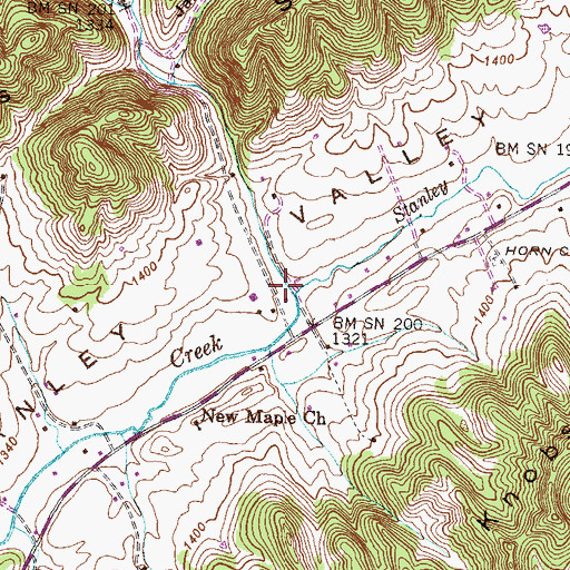 Topographic Map of Housewright Hollow, TN