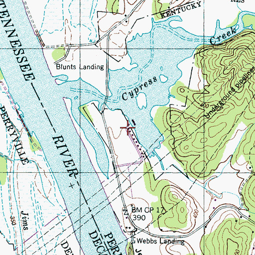 Topographic Map of Cypress Creek Boat Dock, TN