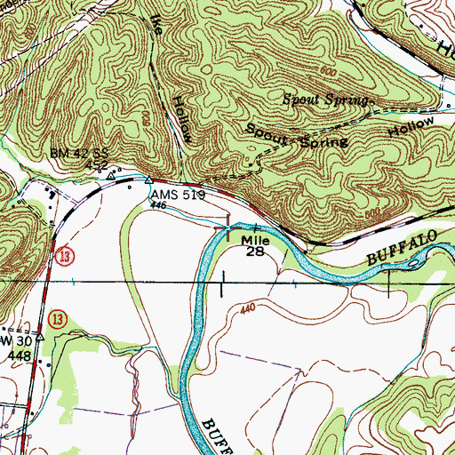 Topographic Map of Edwards Branch, TN
