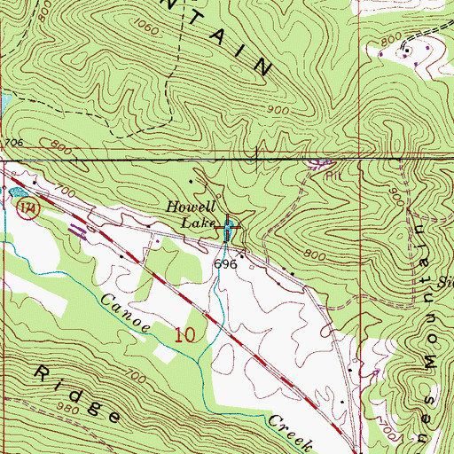 Topographic Map of Howell Lake, AL