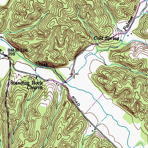 Topographic Map of Cox Hollow, TN