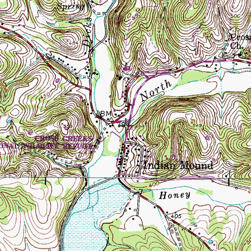 Topographic Map of Gillum Hollow, TN