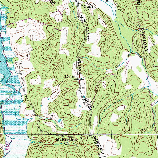 Topographic Map of Gunson Ridge, TN