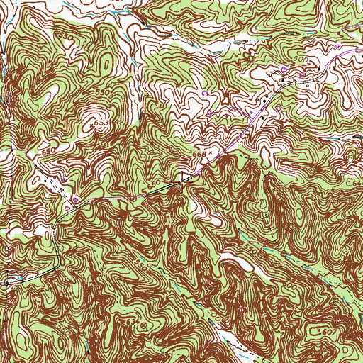 Topographic Map of Harrison Ridge, TN