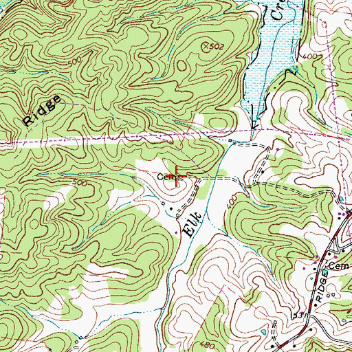 Topographic Map of John Brake Cemetery, TN