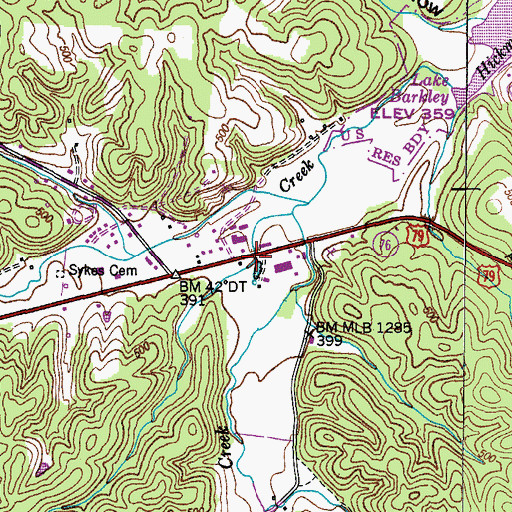 Topographic Map of Keel Hollow, TN