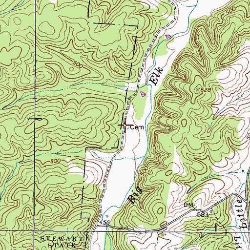 Topographic Map of Lowery Cemetery, TN