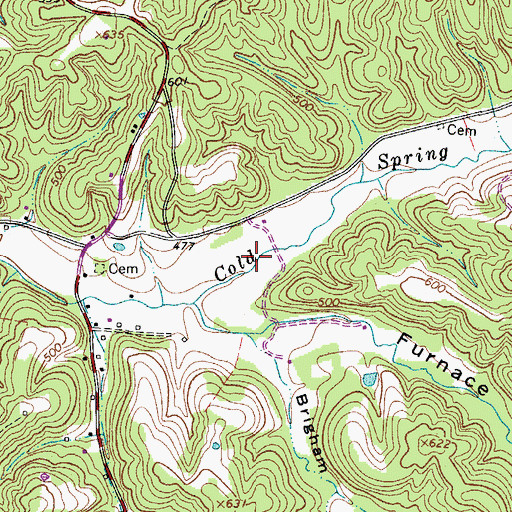 Topographic Map of Moore Hollow, TN