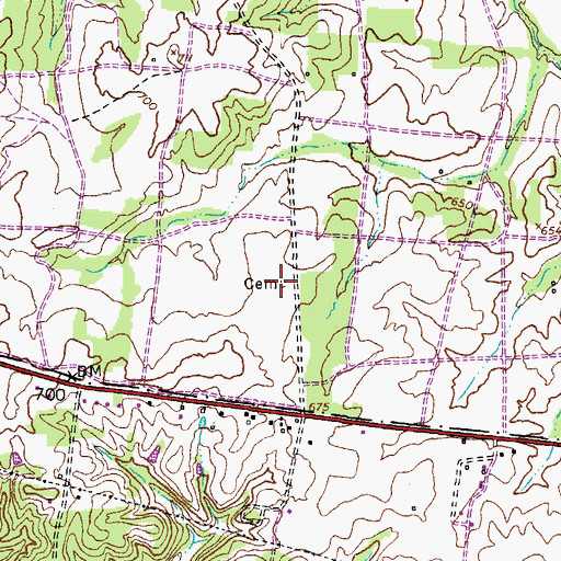 Topographic Map of Smith Cemetery, TN