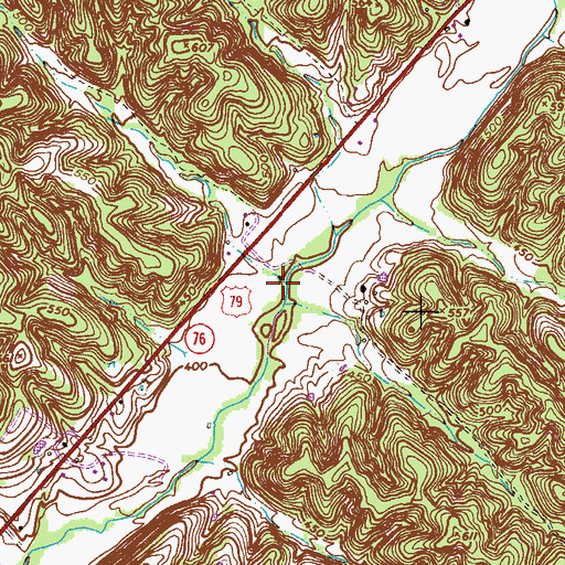 Topographic Map of Spring Branch, TN