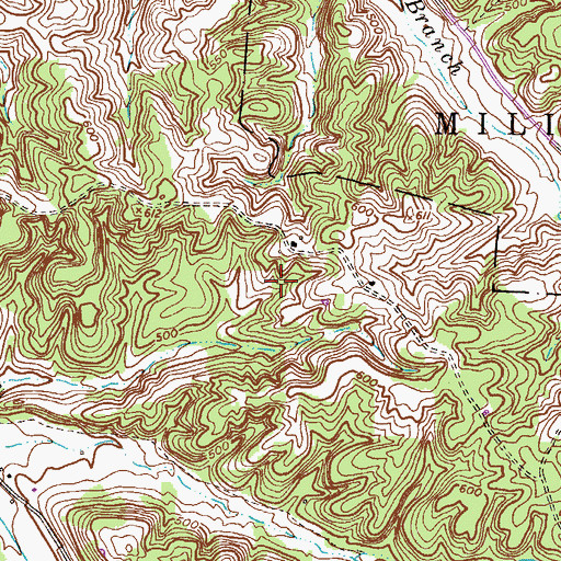 Topographic Map of Walker Ridge, TN