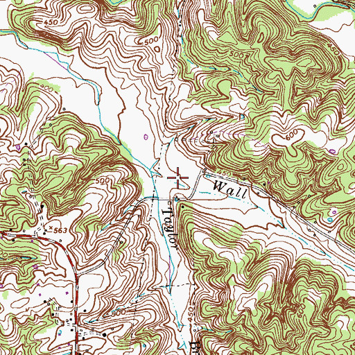 Topographic Map of Wall Hollow, TN