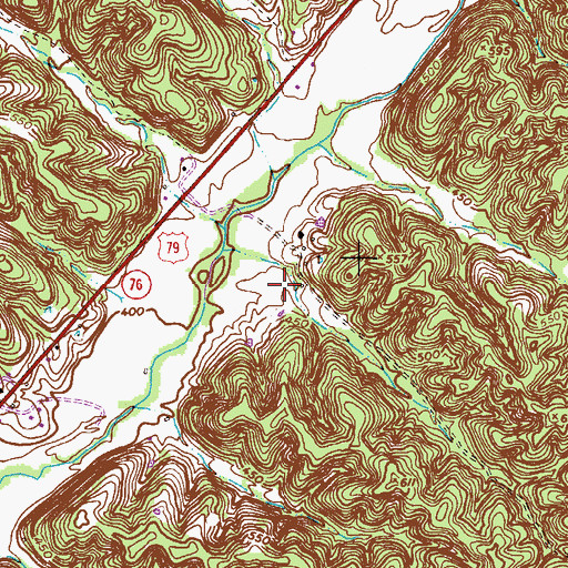 Topographic Map of Yarborough Hollow, TN