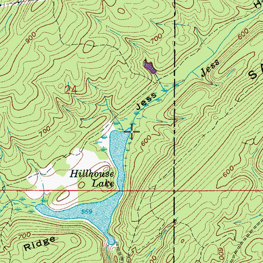 Topographic Map of Jess Branch, AL