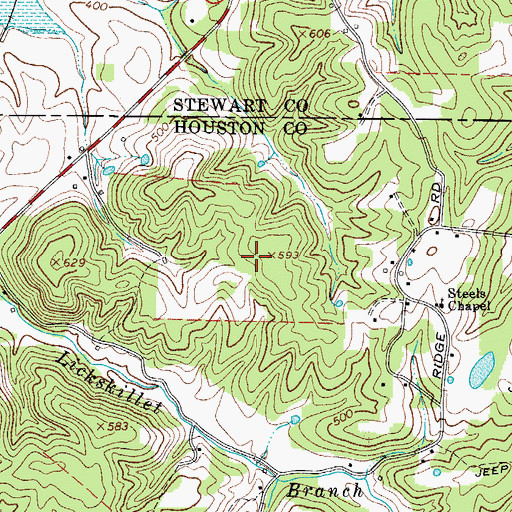 Topographic Map of Kizer Ridge, TN