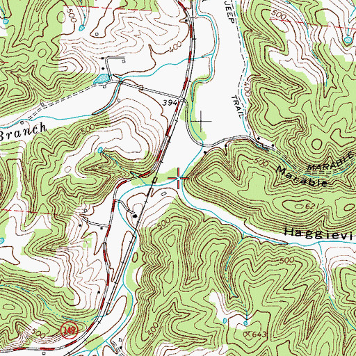 Topographic Map of Hagerville Branch, TN