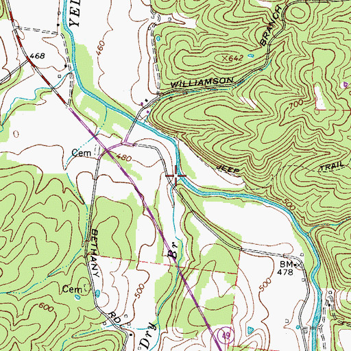 Topographic Map of Wallace Hollow, TN