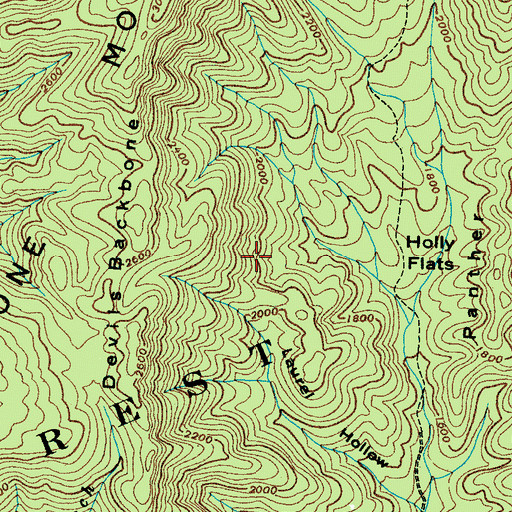 Topographic Map of Stone Mountain Trail, TN
