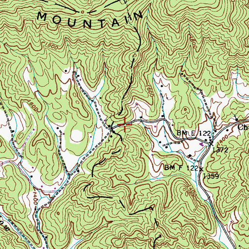 Topographic Map of Sunset Gap, TN