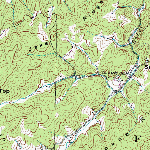 Topographic Map of Ridge Hollow, TN