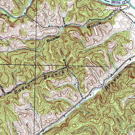 Topographic Map of Tobey Hollow, TN