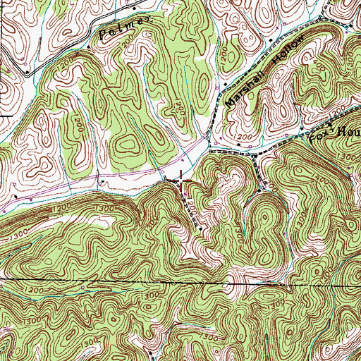 Topographic Map of Bruner Hollow, TN