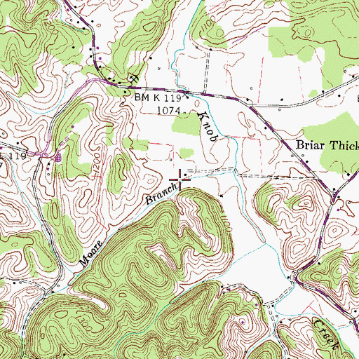 Topographic Map of Moore Hollow, TN