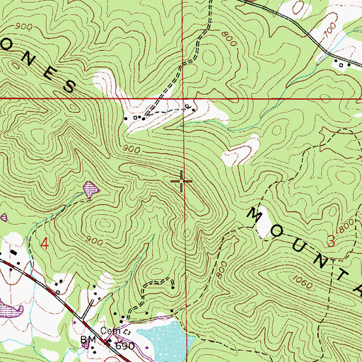 Topographic Map of Jones Mountain, AL
