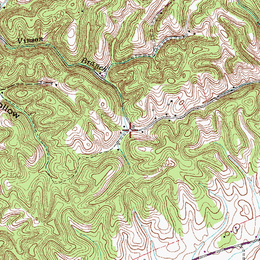 Topographic Map of Benson Hollow, TN