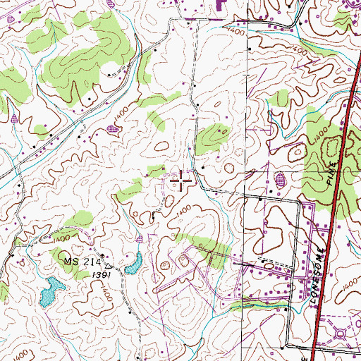 Topographic Map of DeBusk, TN
