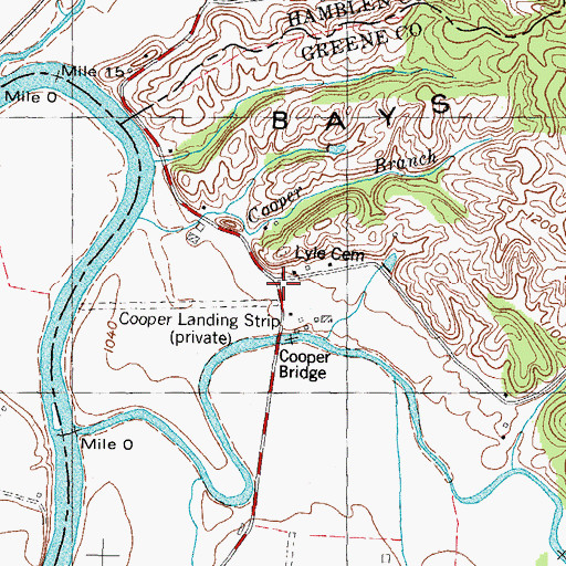Topographic Map of Creek Store, TN