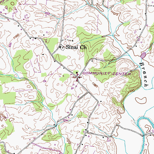 Topographic Map of Gilbreath, TN